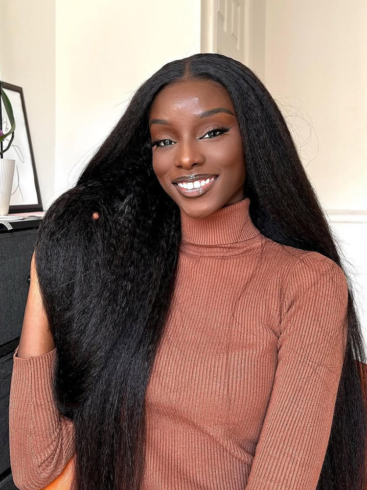 Brazilian Kinky Straight Lace Front Wigs