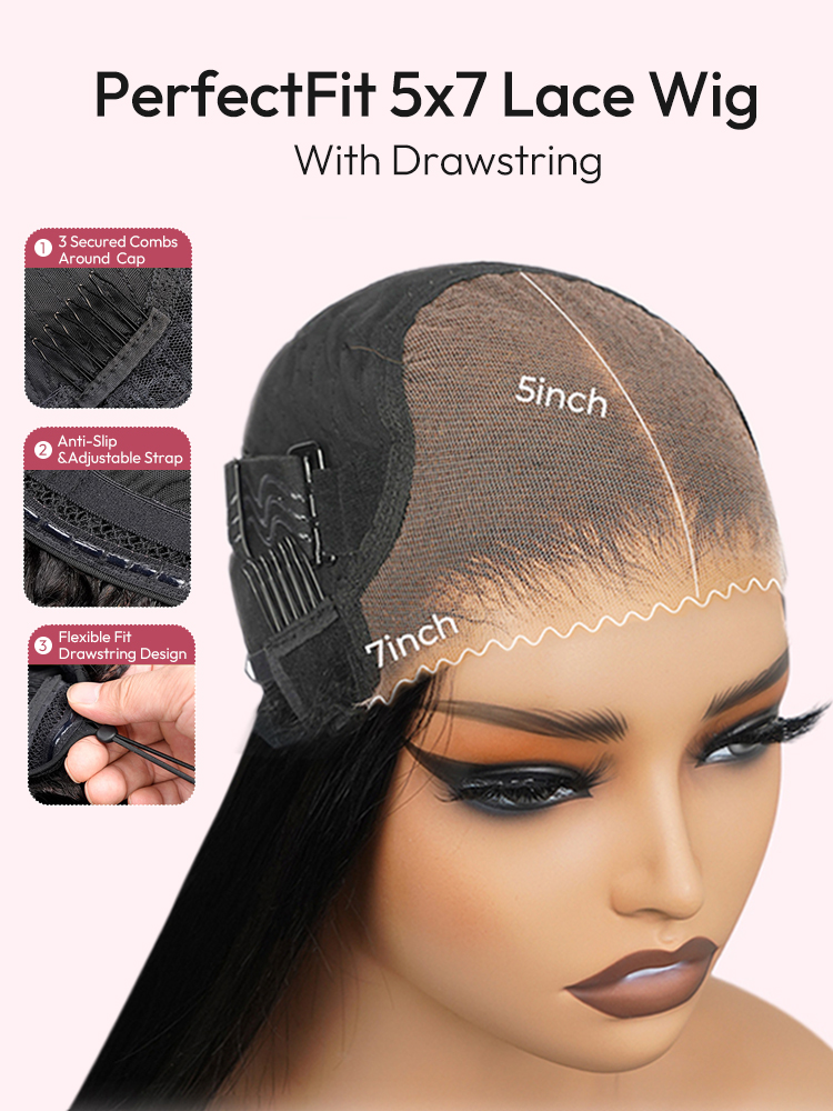 Perfect Fit 5x7 Lace Wig With Drawstring