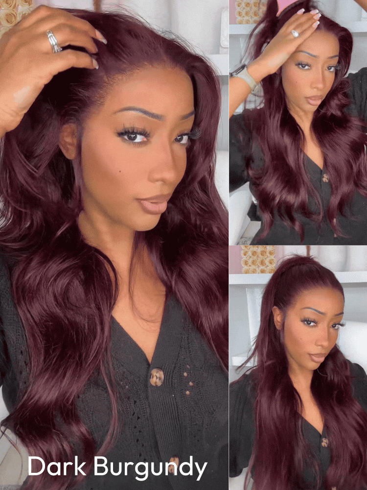 Dark Burgundy Loose Body Wig