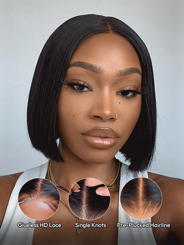 Short Bob Wig With Single Knots