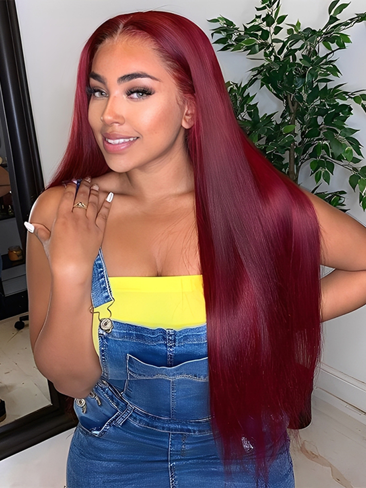 Straight Burgundy Wigs