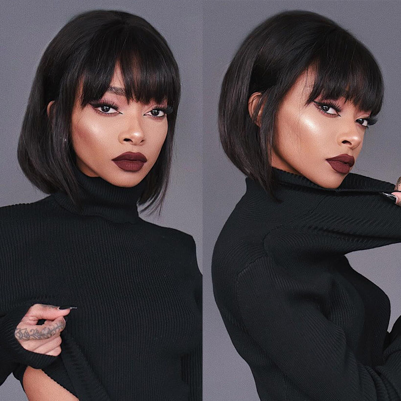 straight bob wig with bangs straight bob wig with bangs