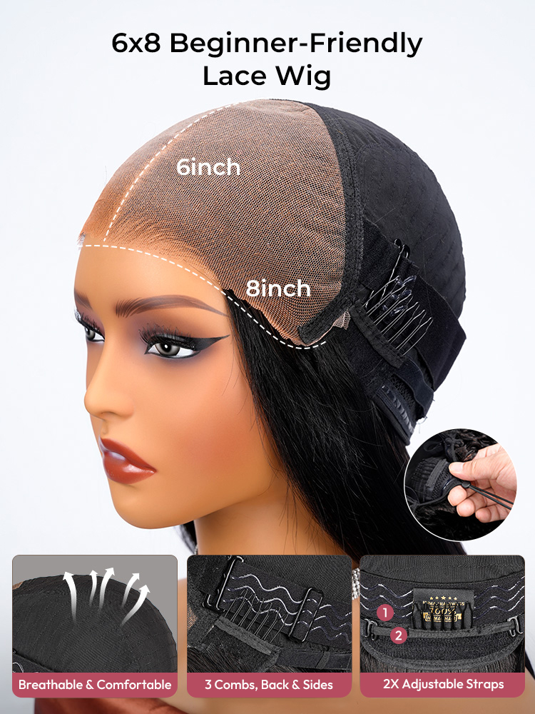 6x8 LY Lace Wig With M Hairline