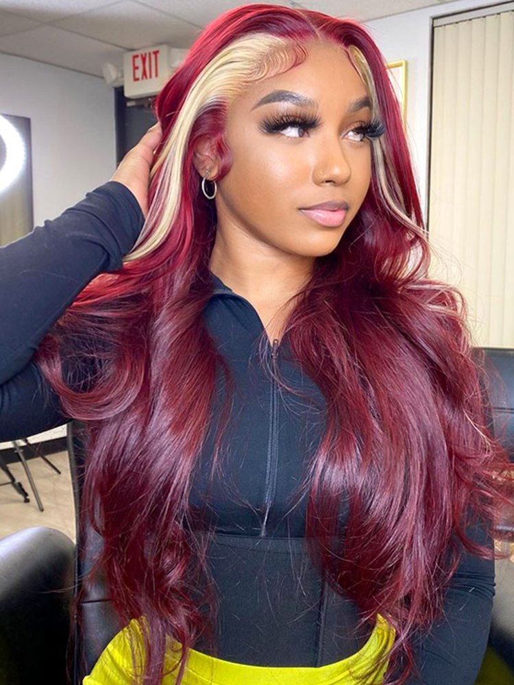 Blonde Skunk Stripe Wig