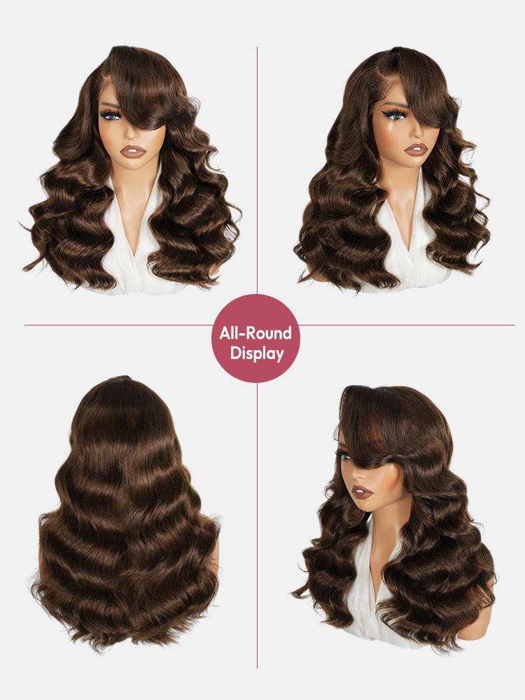 Body Wave Layered Cut Wigs With Brown Body Wave Layered Cut Wigs With Brown