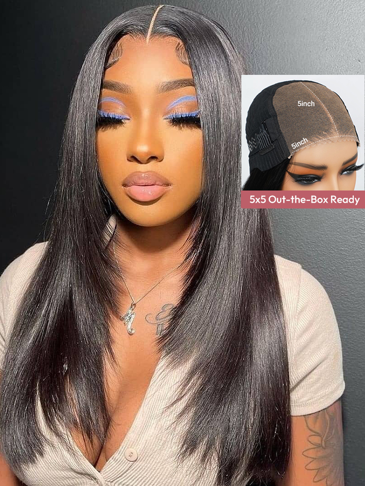 5x5 Lace Layered Straight Wig