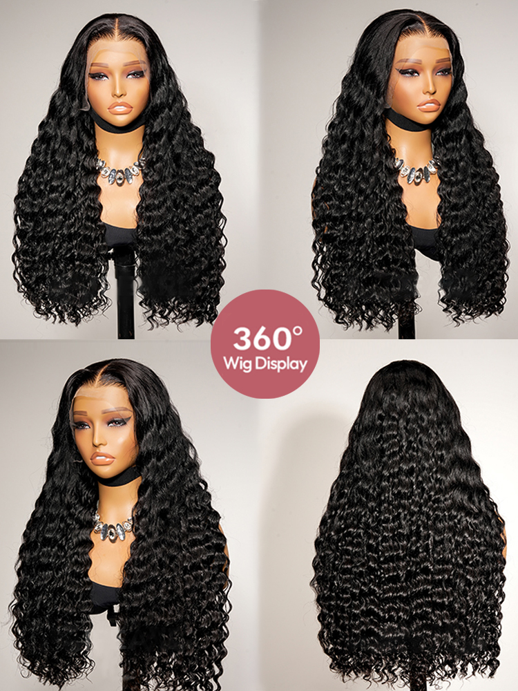 12A Grade Natural Black Loose Deep Wave Wig