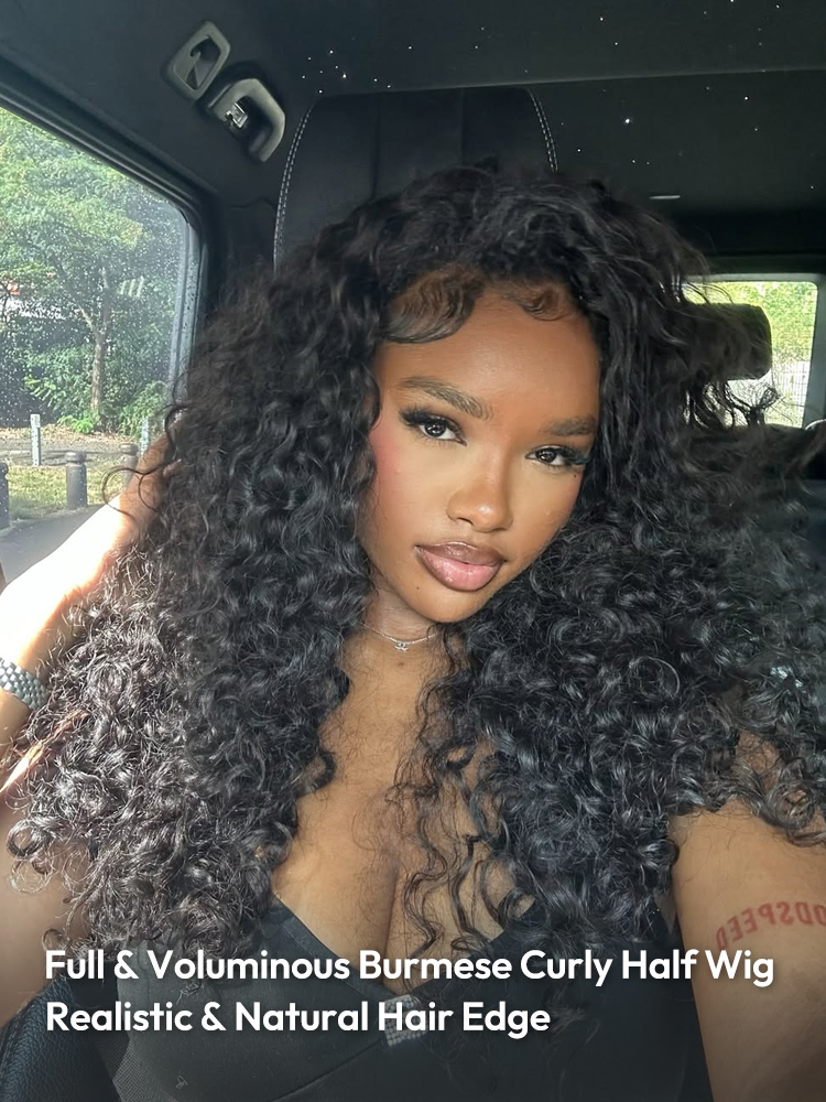Burmese Curly Half Wig