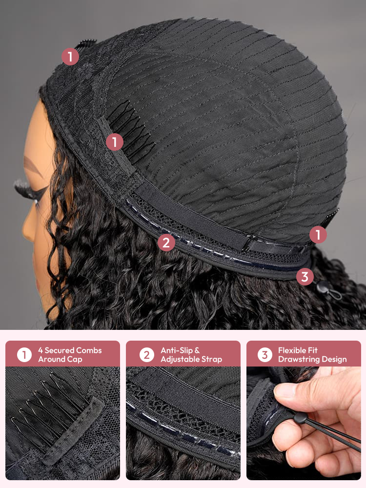 Half Wig With Flexible Drawstring