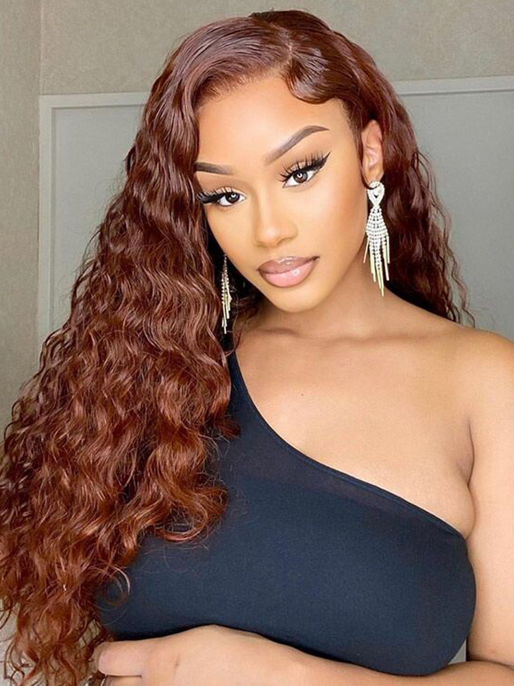 Dark Brown Red Hair Wig