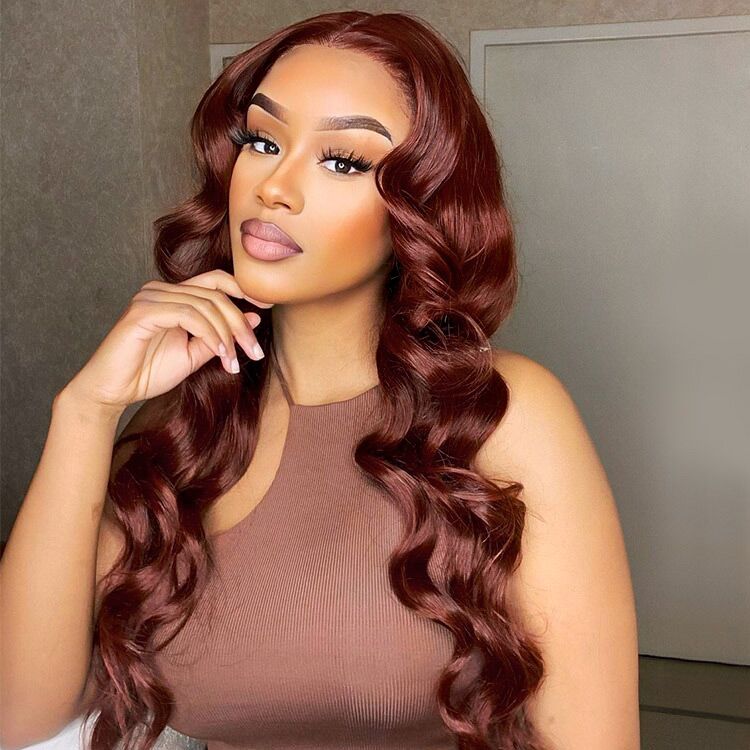 Reddish Brown Human Hair Wigs