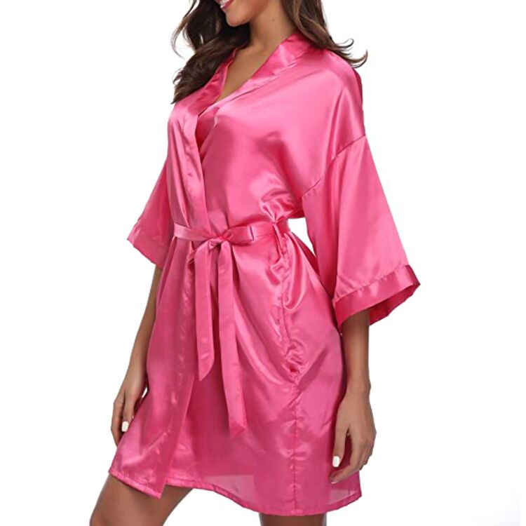 pink silk robe