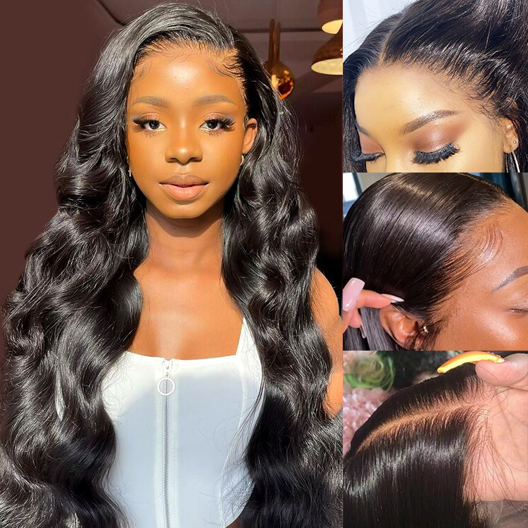 Skin Melt HD Lace Wigs Body Wave 13*6 Lace Front Wigs Real Hair Transparent Wigs 