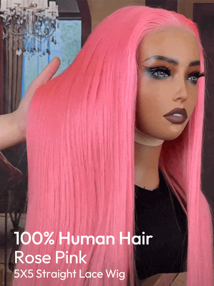 Light Pink Human Hhair Wig