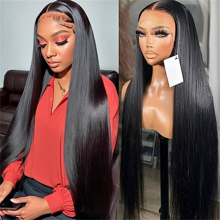 Black Straight Hair Lace Wig Upgraded 5*9 Invisible HD Transparent Lace Wigs