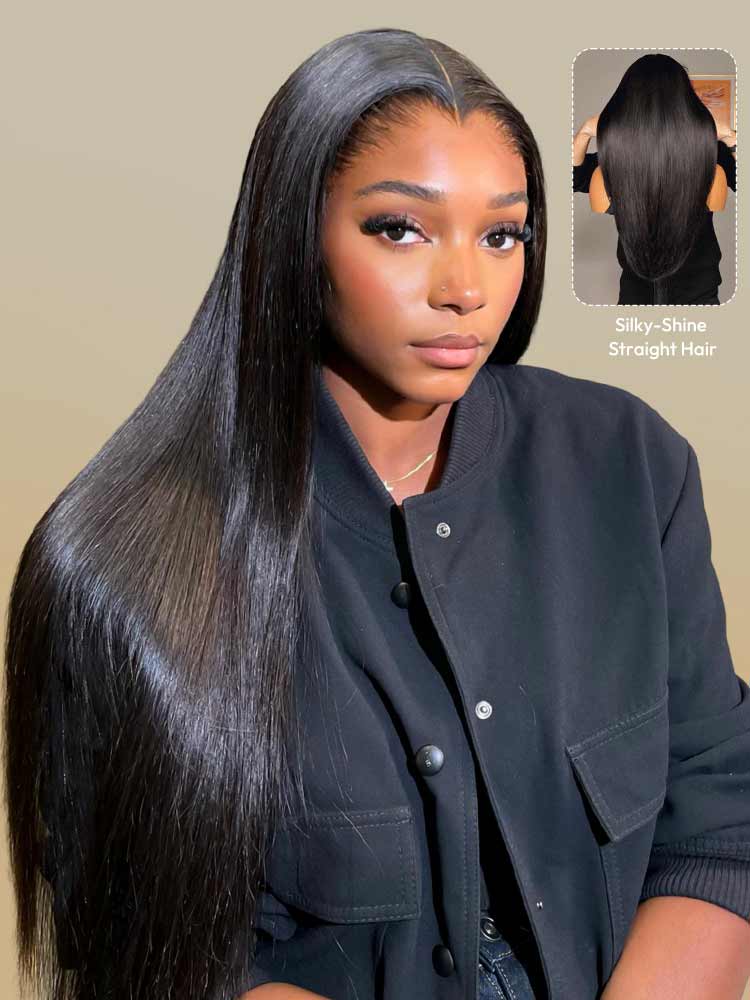 Natural Black Straight Wig With M Hairline