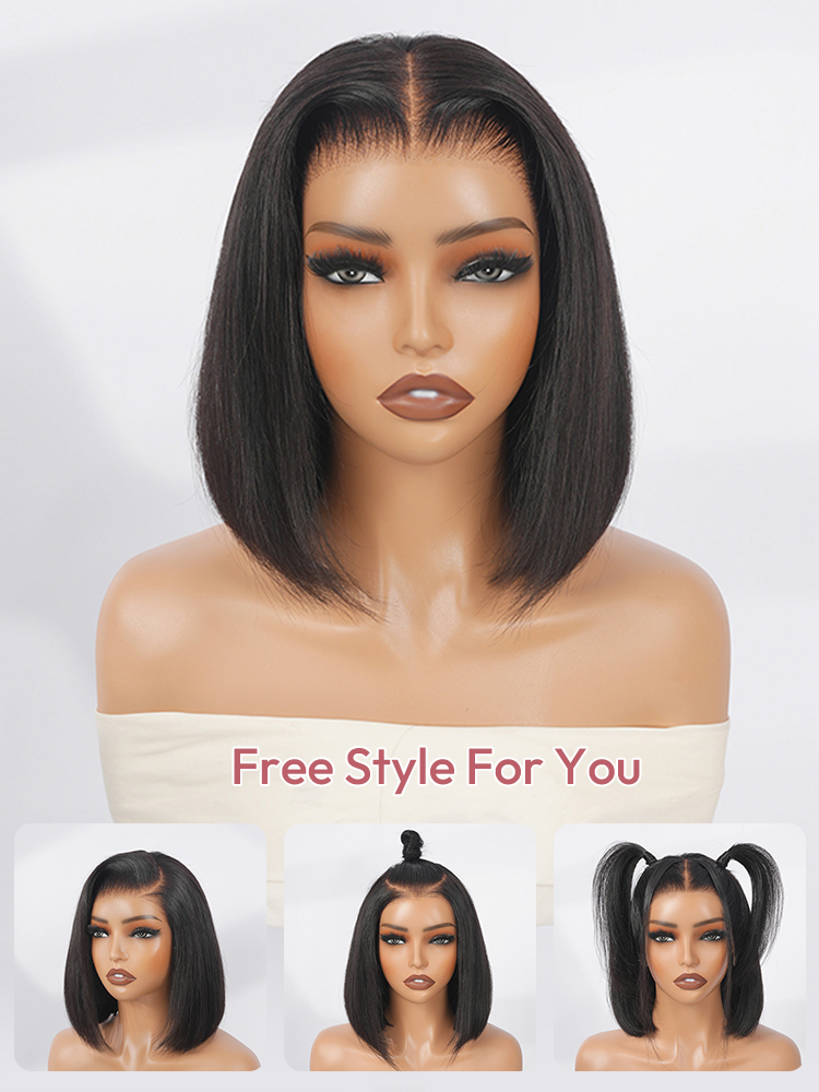 Invisible Lace Straight Bob Wig