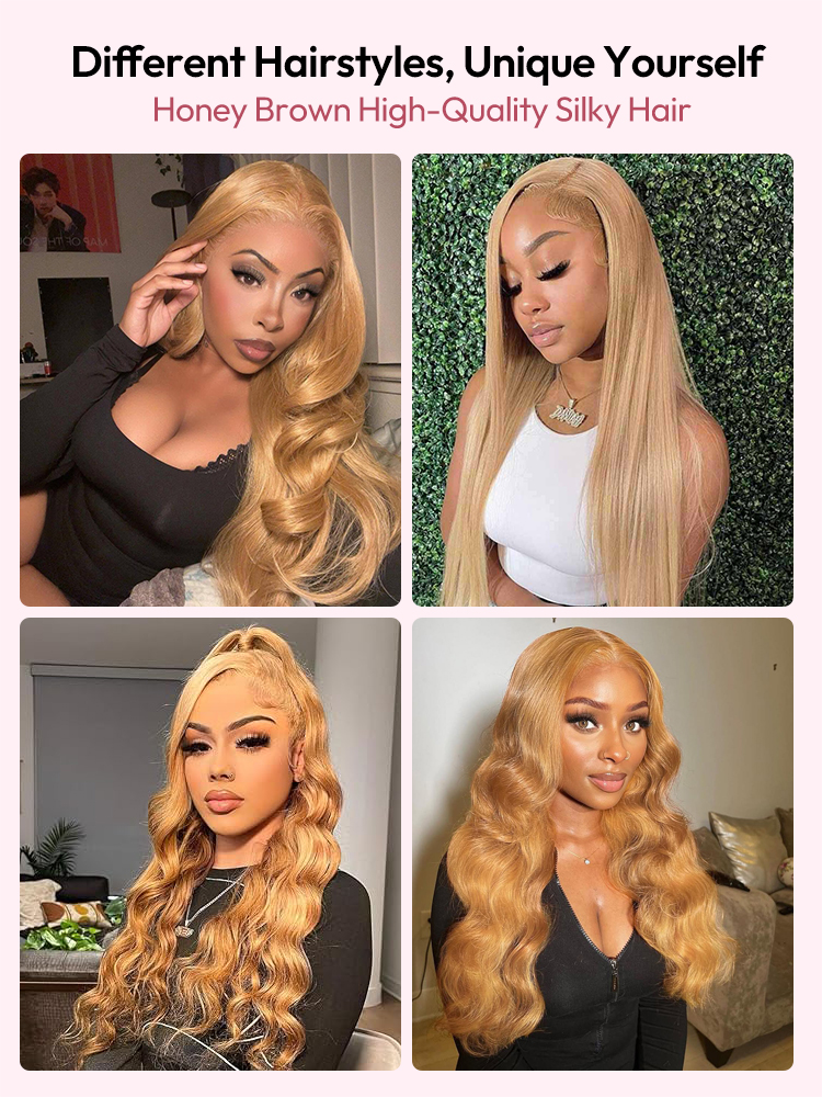 Honey Blonde Human Hair Wigs