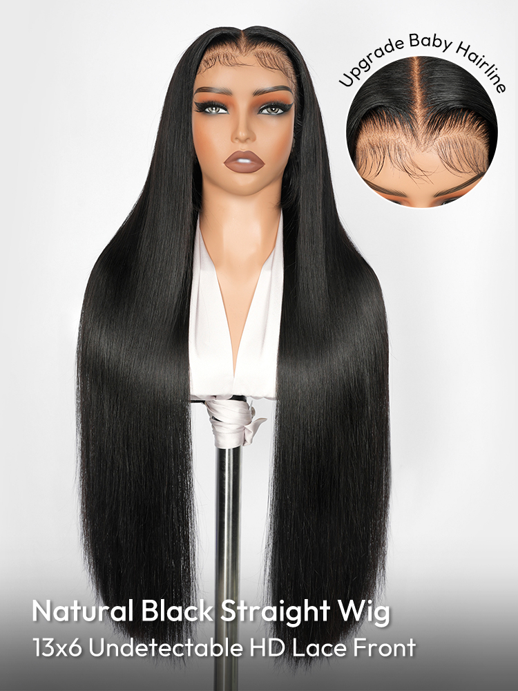 13x6 HD Lace Front Wig With Natural Black Straight 13x6 HD Lace Front Wig With Natural Black Straight