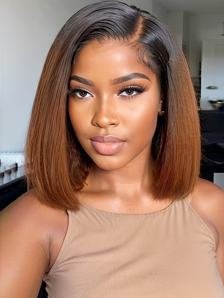 Brown Ombre Straight Bob Wig