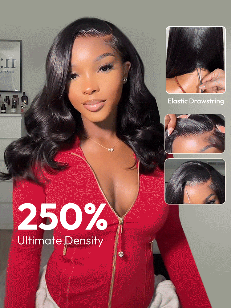 Voluminous 250% Density Side Part Body Wave Wig with Layer Cut 6x8 LY Transparent Lace Front & Pre Bleached Single Knots