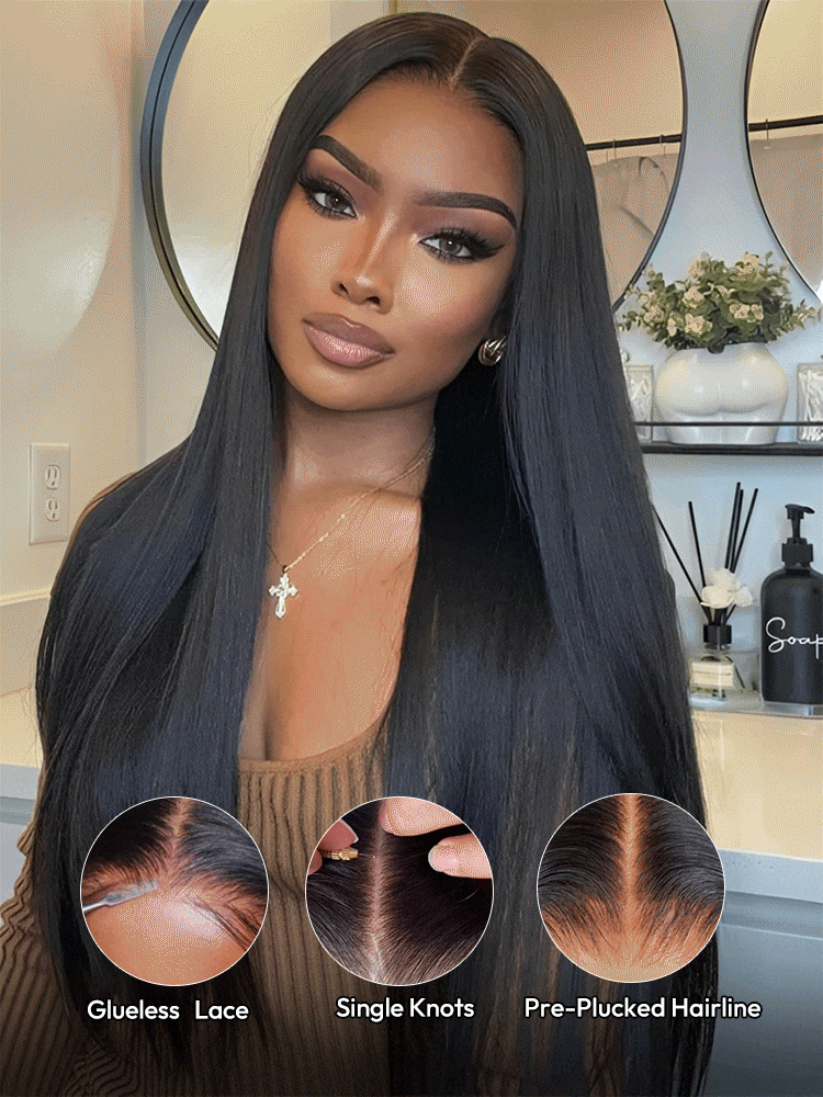Straight Real Human Hair Full Lace Wigs