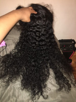 I added my bundles to my wig. It look...