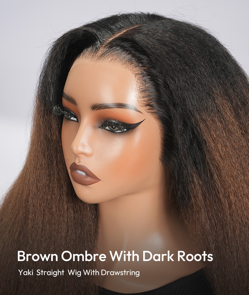 Yaki Straight Wig With Drawstring