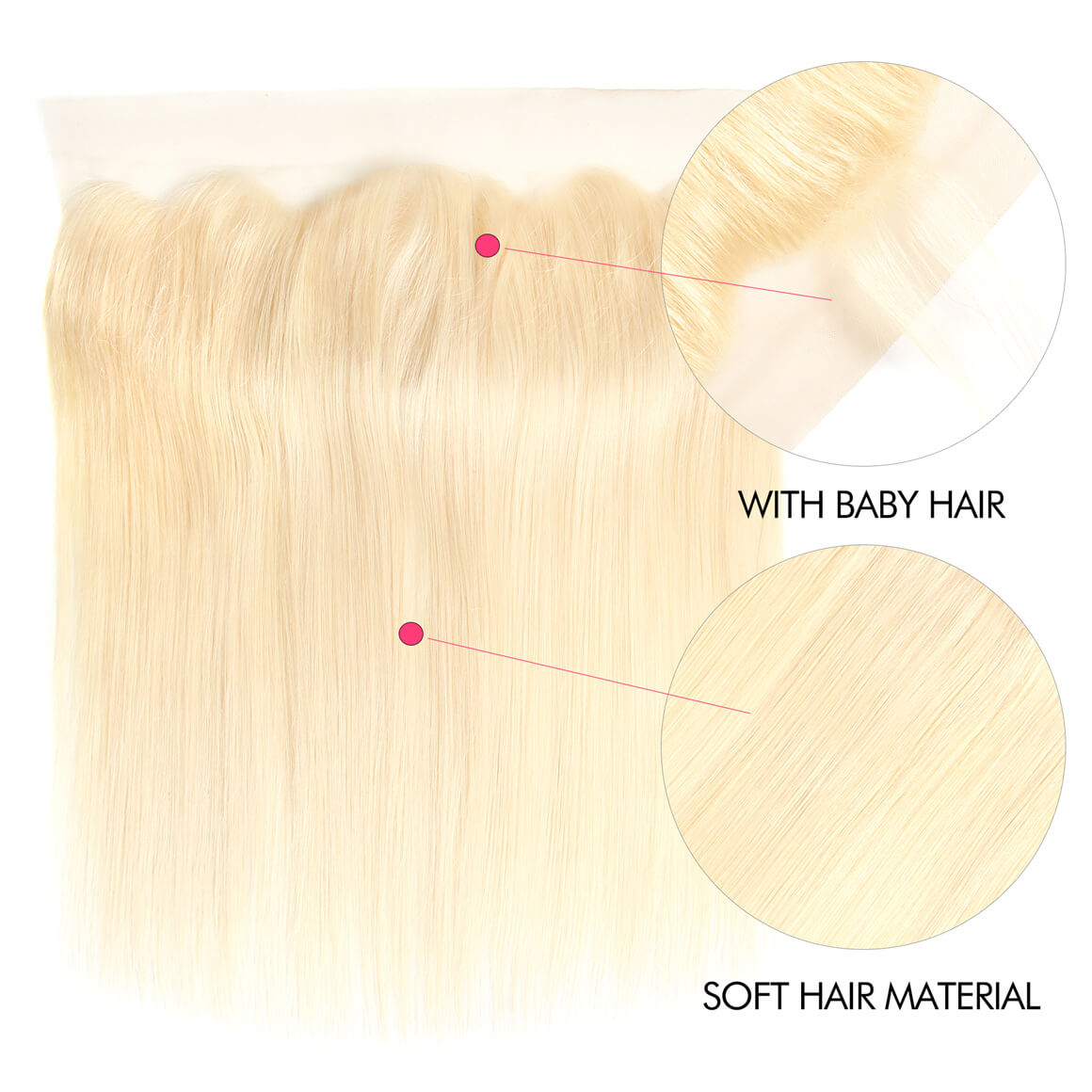 13*4 Frontal Closure Blonde Hair