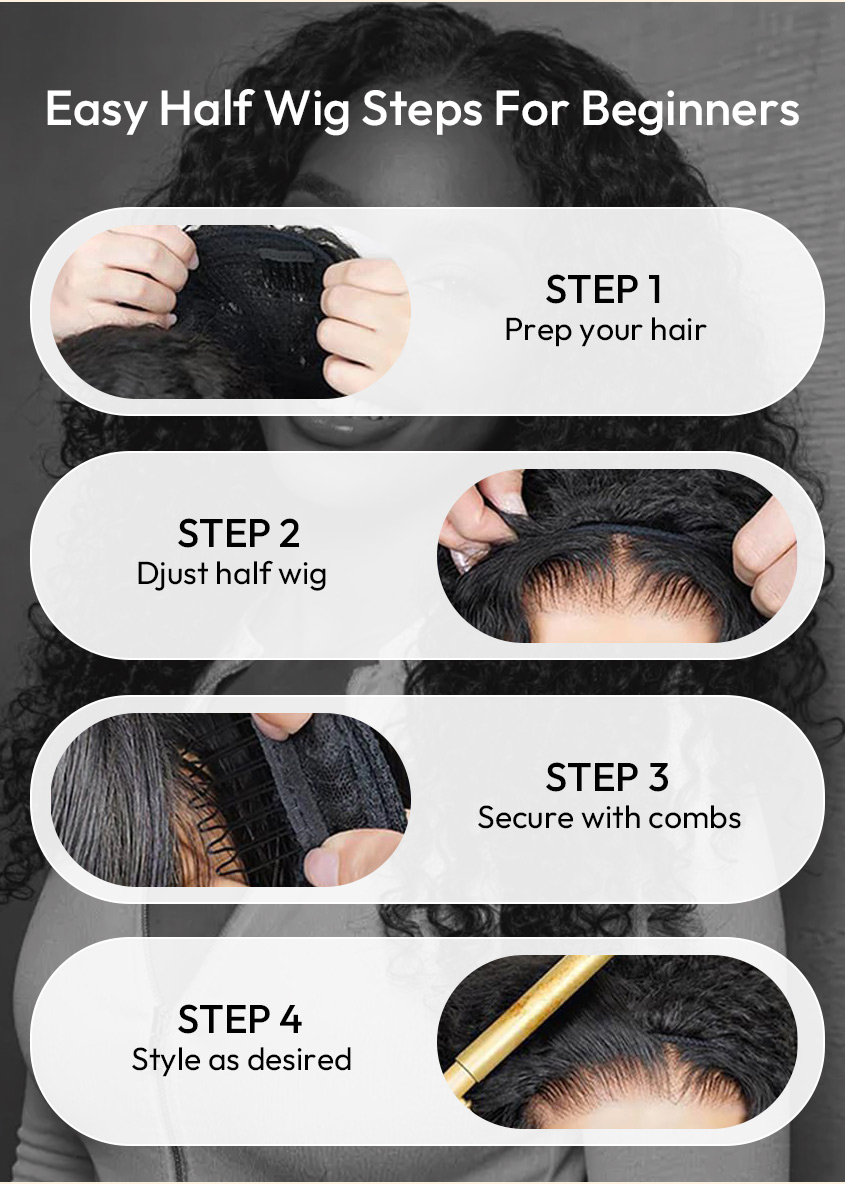 Easy Half Wig Steps