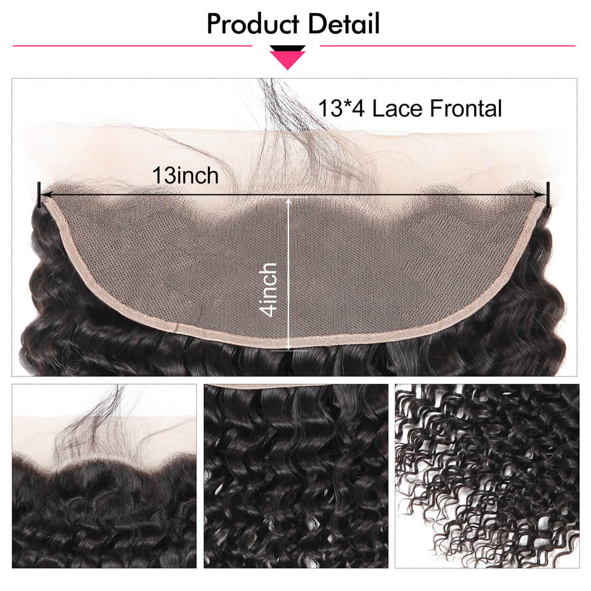 Peruvian Deep Wave Hair Bundles 3 Pcs And a 13*4 Lace Frontal