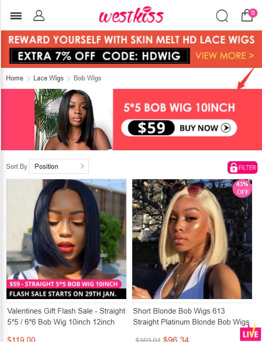 Only $59 - Straight Bob Wig Flash Sale