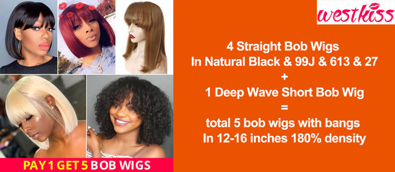 WestKiss Hair: Pay 1 Get 2 Bob Wigs Combo Deals