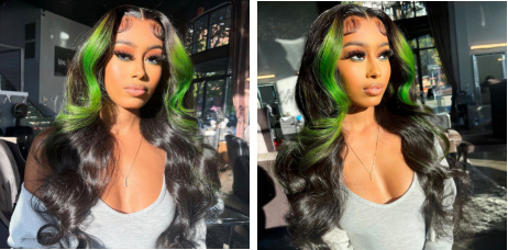 Body Wave Green Ombre Wigs