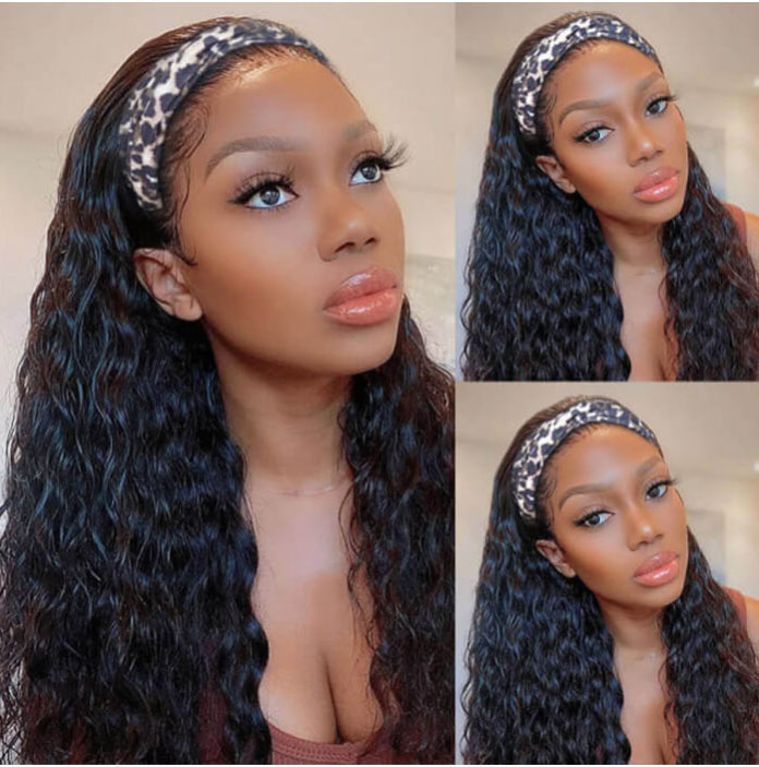 Headband water wave wig