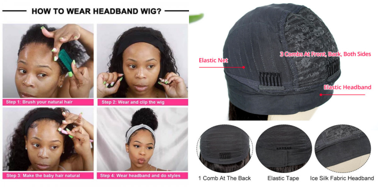 How to wear headband wig